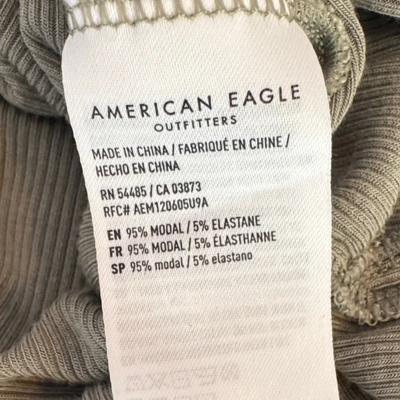 American Eagle Outfitters Soft & Sexy Rib Sage Long Sleeve Medium Tee - Picture 3 of 6
